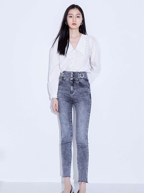 维莎曼女装2023春夏季白色衬衫