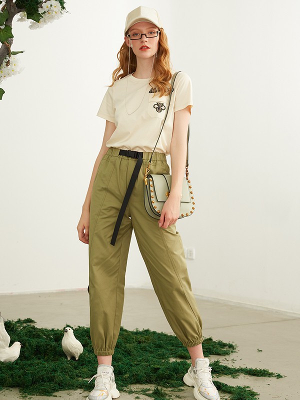 曼诺比菲女装2023春夏季黄色T恤