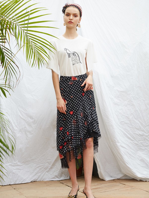 曼诺比菲女装2023春夏季白色T恤