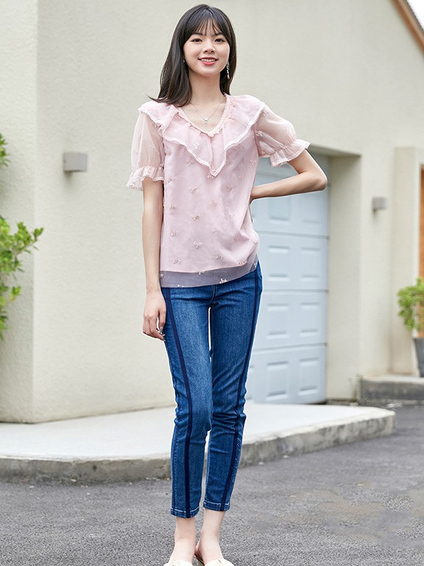 umisky/tng2023春夏季藏蓝色长裤