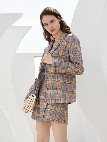 婉枫女装2023春夏季灰色西装