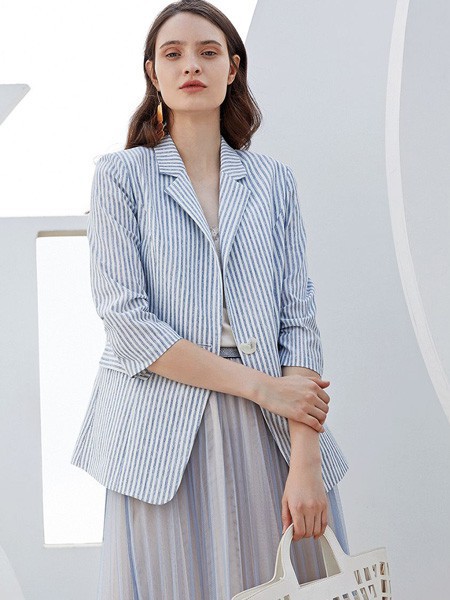 婉枫女装2023春夏季蓝色西装
