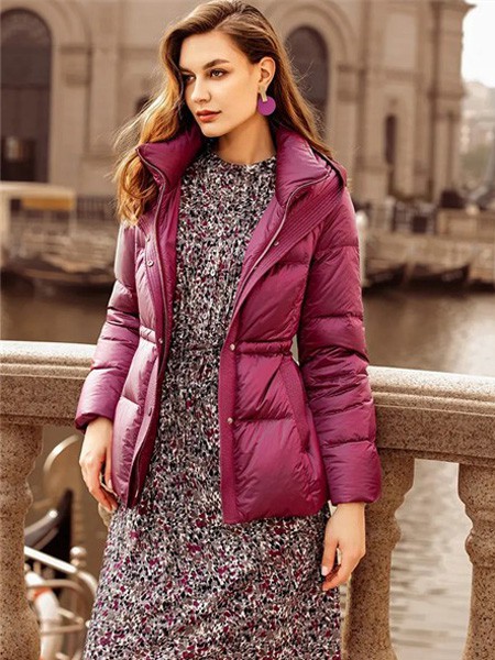 菲妮迪女装2022秋冬季粉色棉服