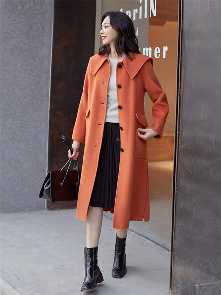 艺元素女装2022秋冬季橙色大衣