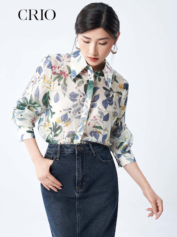 CRIO女装2023春夏季白色衬衫