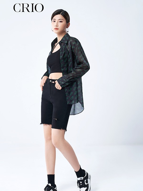 CRIO女装2023春夏季黑色背心