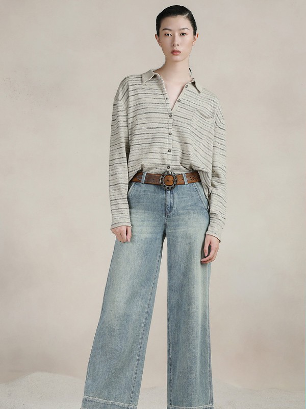 达衣岩女装2022春夏季灰色衬衫