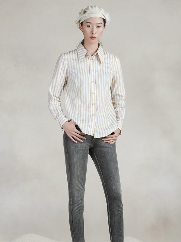 达衣岩女装2023春夏季白色衬衫