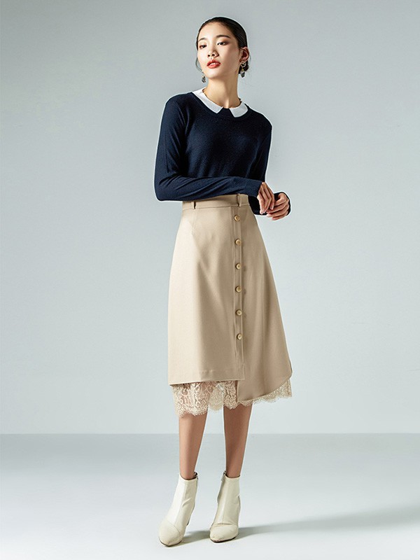 粉蓝2023春夏季黑色衬衫