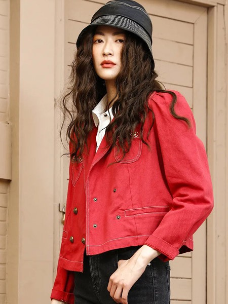 梵凯2023春夏季红色外套