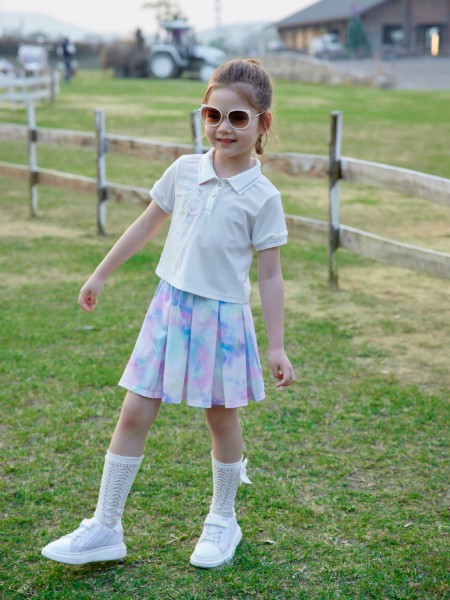 小象Q比2023春夏季粉色百褶裙