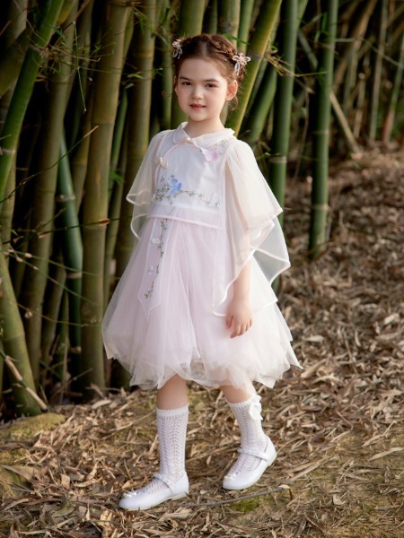 小象Q比2023春夏季粉色纱裙