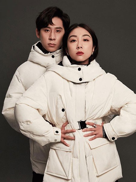 朗文斯汀女装2022秋冬季白色棉服