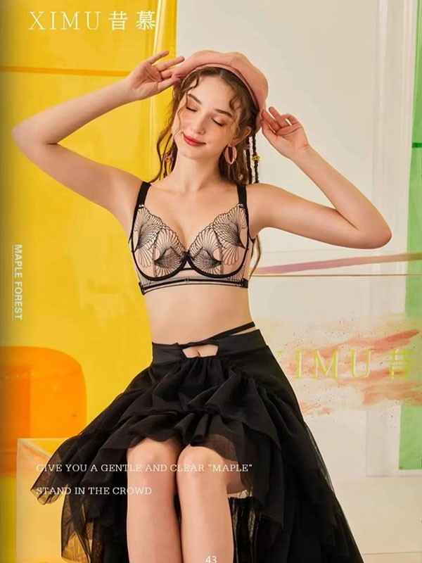昔慕内衣2023春夏季黑色时尚内衣