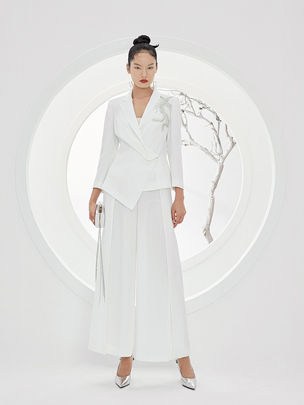 纷丽女装2023春夏季白色长裙