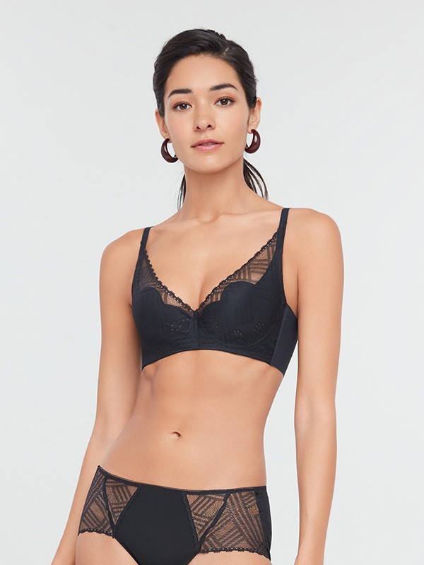 爱慕内衣2023春夏季黑色时尚内衣