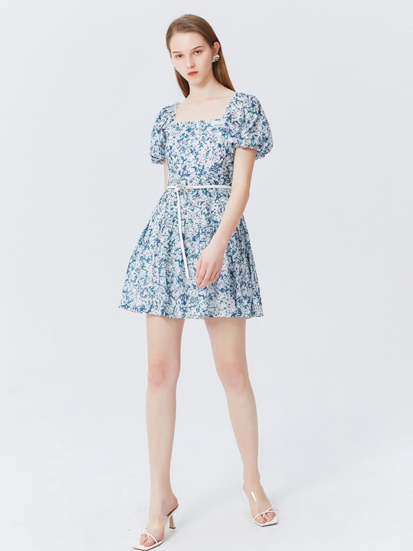 飘蕾2023春夏季白色连衣裙