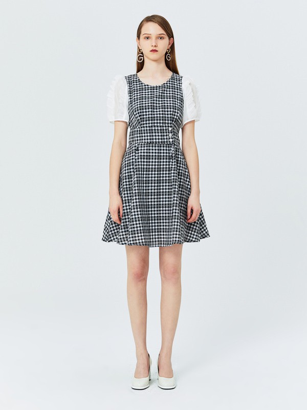 飘蕾女装2022春夏季灰色连衣裙