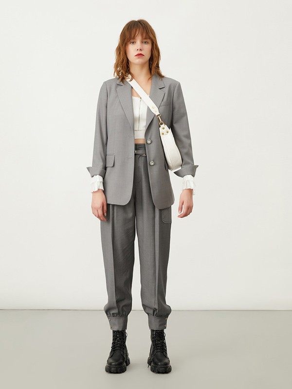 飘蕾女装2023春夏季灰色长裤