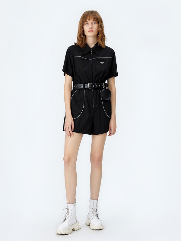 飘蕾女装2023春夏季黑色连体衣