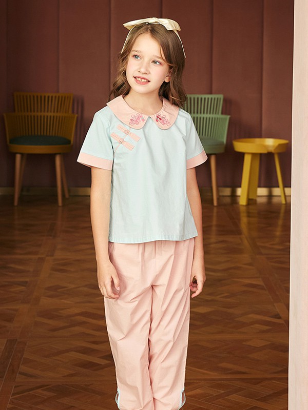 爱法贝2023春夏季粉色长裤