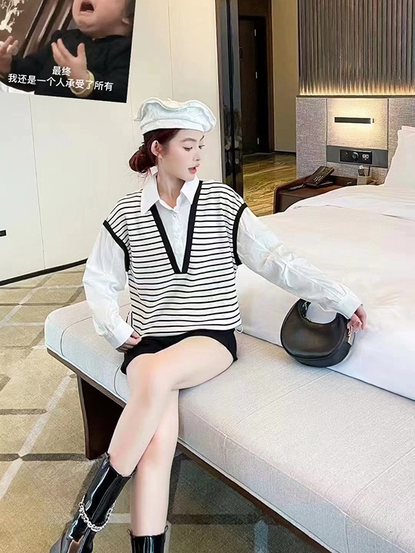 CEF穿依芙女装2023春夏季白色衬衫