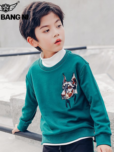 阿杰邦尼童装2022秋冬季绿色T恤