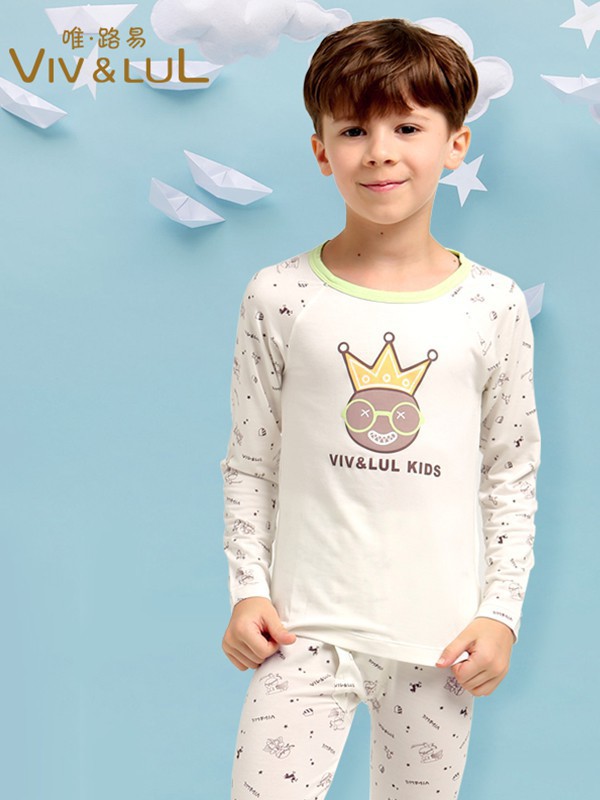 唯路易童装2023春夏季藏蓝色家居服