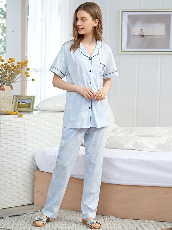 绮瑞内衣2023春夏季蓝色家居服