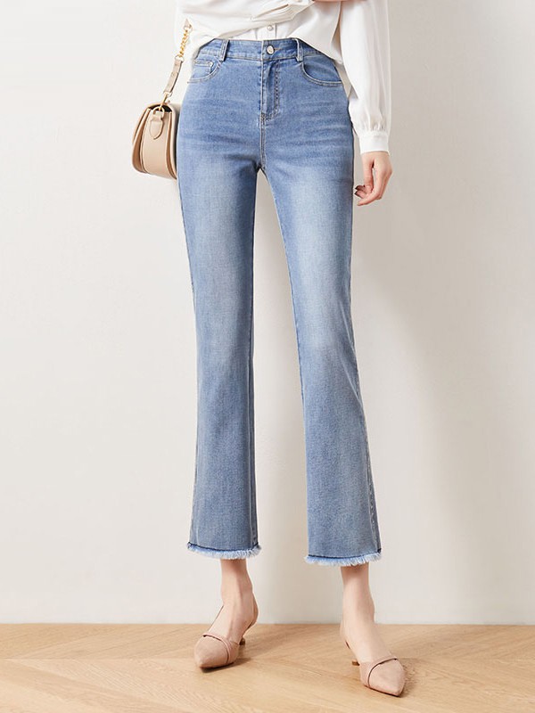 娅丽达2023春夏季蓝色长裤