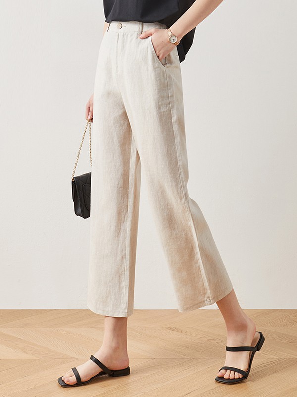 娅丽达女装2023春夏季白色长裤