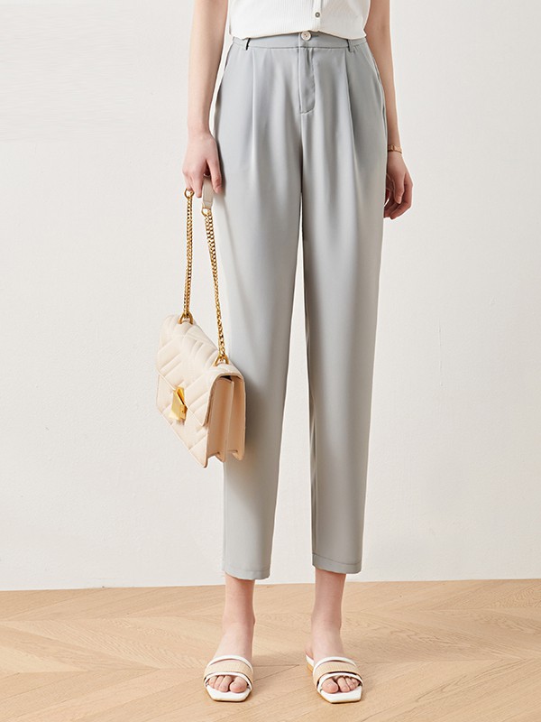 娅丽达女装2023春夏季灰色长裤