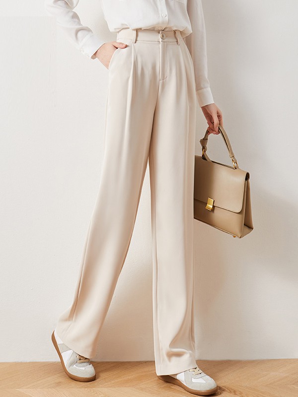 娅丽达女装2023春夏季白色长裤