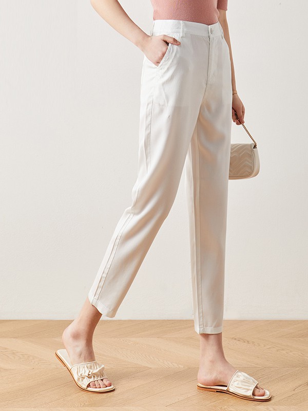 娅丽达女装2023春夏季白色长裤