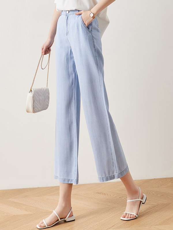 娅丽达女装2023春夏季灰色阔腿裤