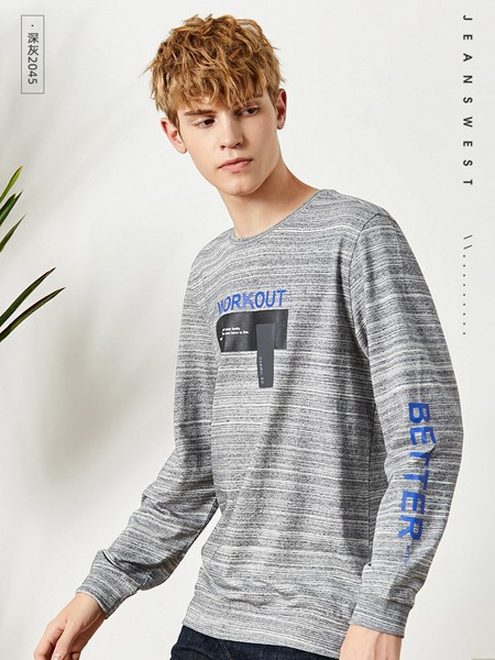 真维斯休闲装2023春夏季灰色T恤