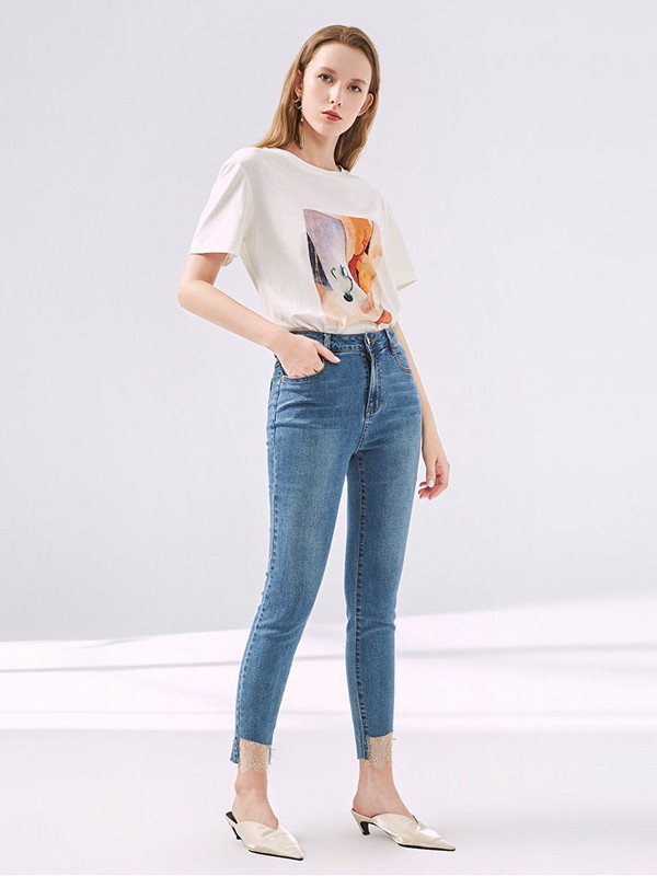 迪卡轩女装2023春夏季白色T恤