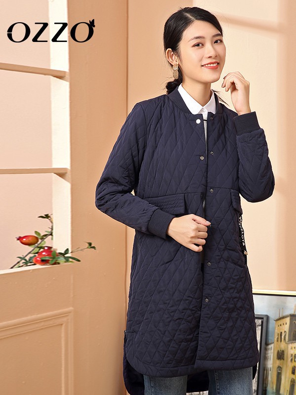 欧尼迩女装2022秋冬季黑色棉服