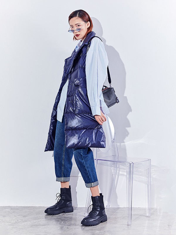 诗梦2022秋冬季藏蓝色棉服