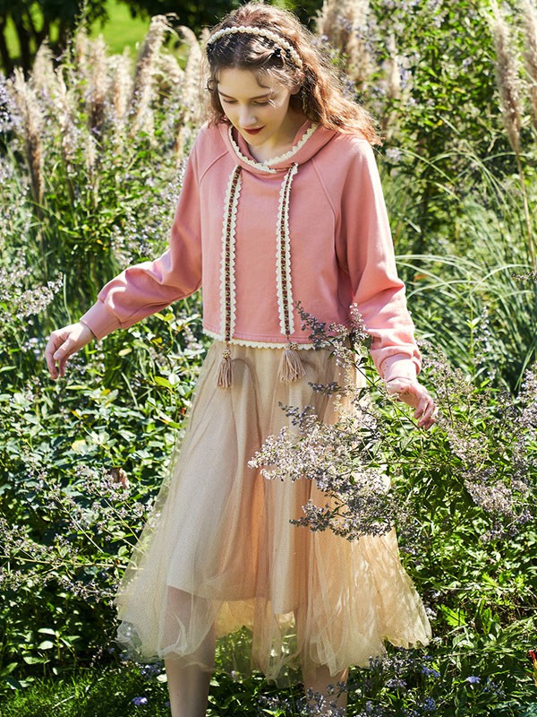 PHORM女装2023春夏季粉色卫衣