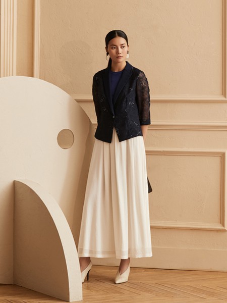 铠琪女装2023春夏季白色长裙