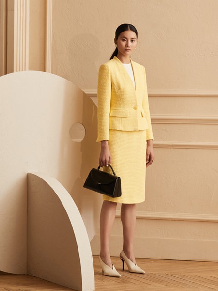 铠琪女装2023春夏季黄色包臀裙