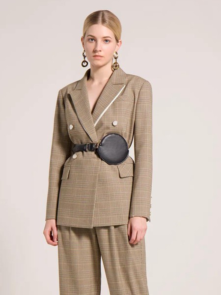 艾托奥女装2022秋冬季绿色长裤