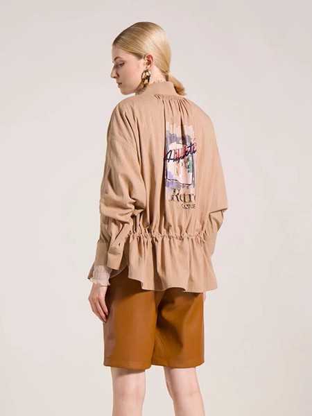 艾托奥女装2022秋冬季裸色衬衫