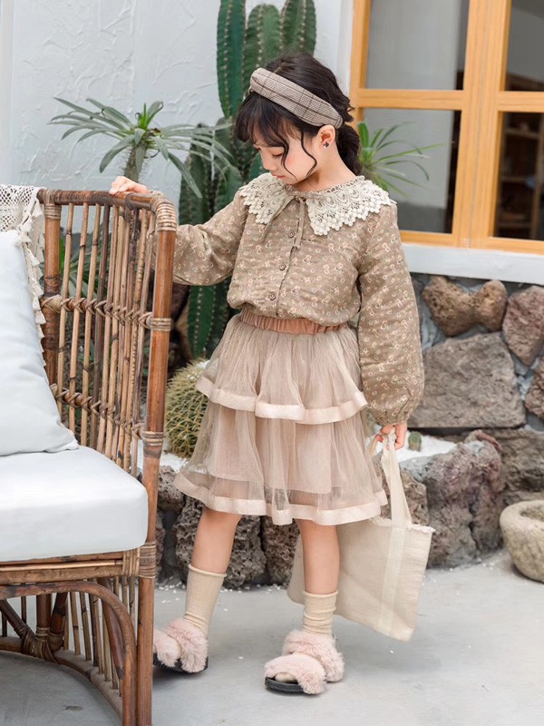 淘衣城堡童装2023春夏季棕色衬衫