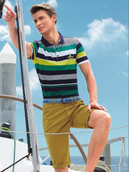 老人头男装2023春夏季黄色短裤