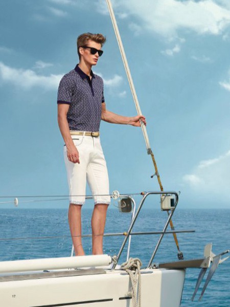 老人头男装2023春夏季白色短裤