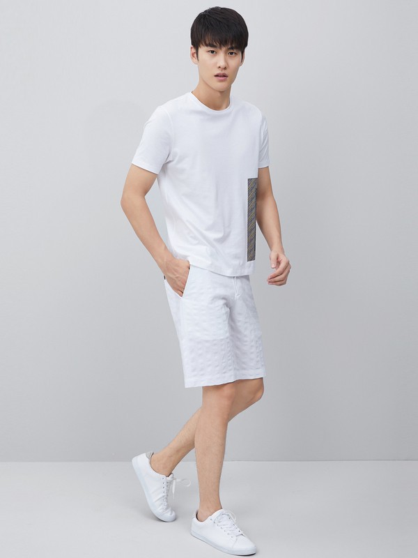 鄂尔多斯男装2023春夏季白色T恤