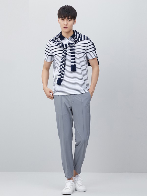 鄂尔多斯男装2023春夏季白色T恤