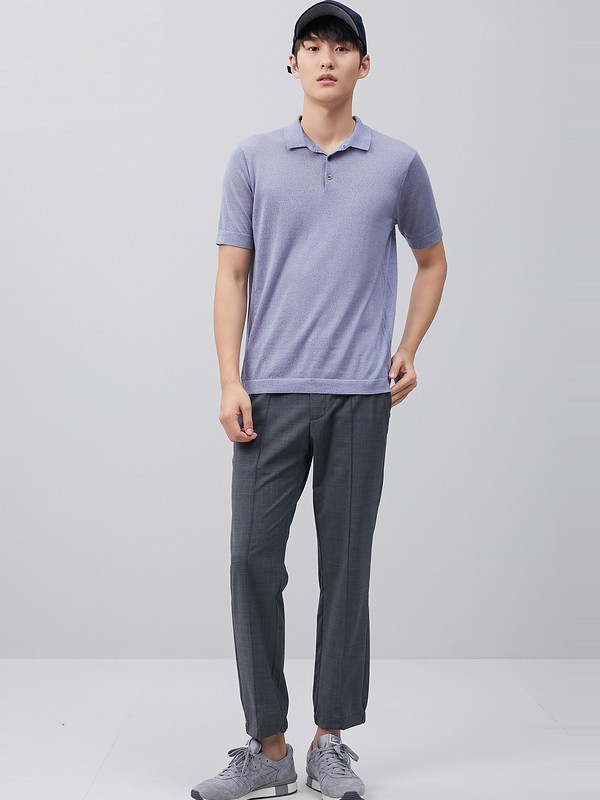 鄂尔多斯男装2023春夏季灰色polo衫